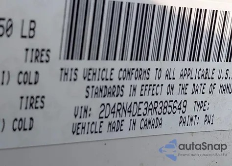 2010 Dodge Grand Caravan Se из США, поврежденный, VIN 2D4RN4DE3AR385649